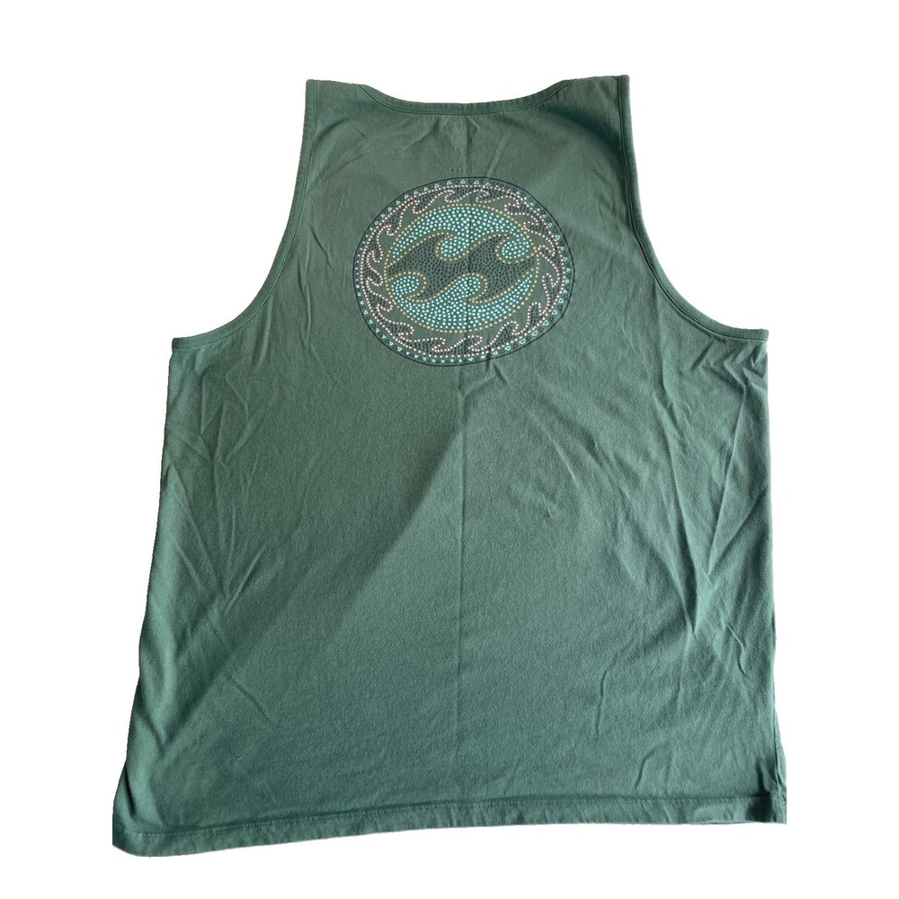 Billabong Tailored Tank Top Mens 2XL Hawaii Sleeveless Shirt Surf Beach Green - Picture 2 of 11